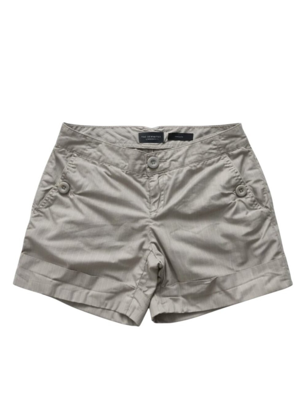 The Limited Drew Fit Taupe Pinstripe Cotton Shorts Women Size 2 Casual